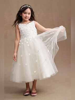New Anthropologie Princess Daliana Carrie Floral Applique Tulle Dress Sz 8